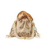 Gold paisley potli bag