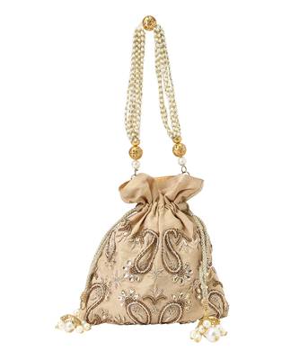 Gold paisley potli bag 2