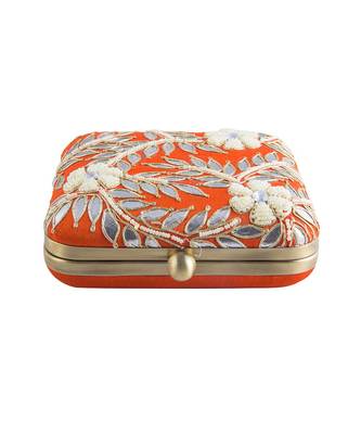 Orange gotapatti clutch 3