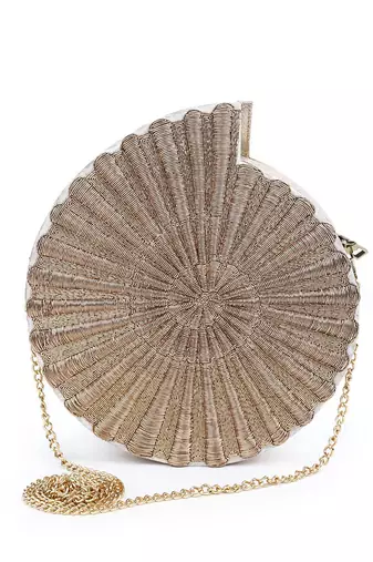 Golden shell sea sling bag