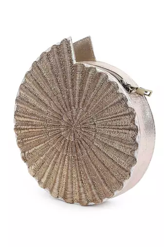 Golden shell sea sling bag