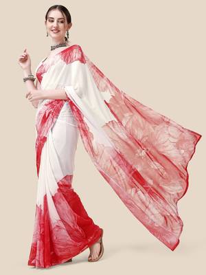 Vastranad Soft Poly Georgette Ombre Print Celebrity Saree Saree Has A Light Weight Fine Print And Print Blouse. 2