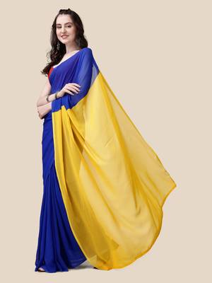 Vastranad soft poly georgette ombre print celebrity saree saree has a light weight fine print and print blouse. 2