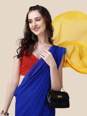 Vastranad soft poly georgette ombre print celebrity saree saree has a light weight fine print and print blouse. 3