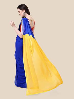Vastranad soft poly georgette ombre print celebrity saree saree has a light weight fine print and print blouse. 4