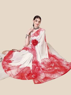 Vastranad Soft Poly Georgette Ombre Print Celebrity Saree Saree Has A Light Weight Fine Print And Print Blouse. 5