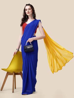 Vastranad soft poly georgette ombre print celebrity saree saree has a light weight fine print and print blouse. 5
