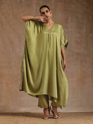 Light Green Modal Kaftan Kurta Set 1