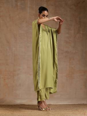 Light Green Modal Kaftan Kurta Set 3