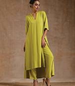 Lime Modal High-Low Relax Kurta Set