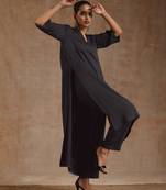 Grey Modal High-Low Relax Kurta Set