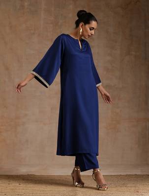Midnight Blue Relax Kurta Set 1