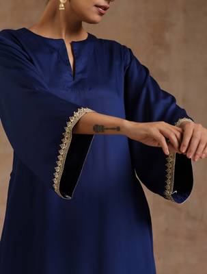Midnight Blue Relax Kurta Set 4