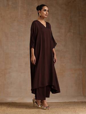 Cola Brown Modal Oversized Kurta Set 2