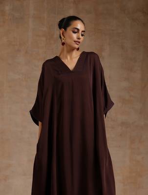 Cola Brown Modal Oversized Kurta Set 3