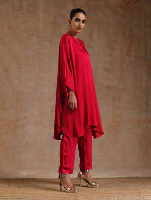 Red Modal Oversized Round Co-Ord Set 2