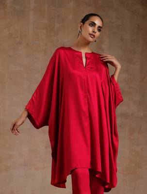 Red Modal Oversized Round Co-Ord Set 3