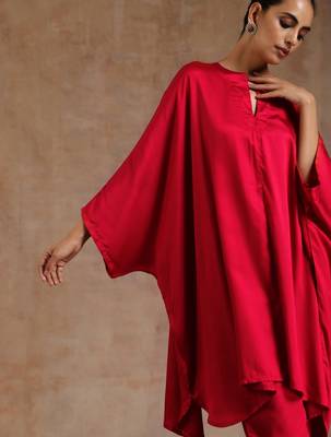 Red Modal Oversized Round Co-Ord Set 4