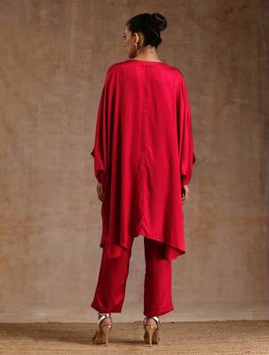Red Modal Oversized Round Co-Ord Set 5