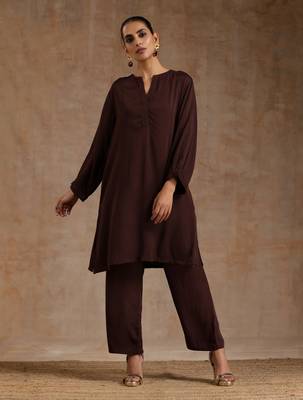 Cola Brown Modal Relax Co-ord Set 1