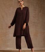 Cola Brown Modal Relax Co-ord Set