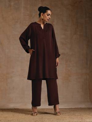 Cola Brown Modal Relax Co-ord Set 2