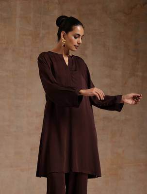 Cola Brown Modal Relax Co-ord Set 4
