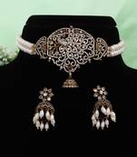 Natural fresh water pearls choker set