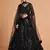 black net sequin work lehenga set choli with dupatta for women