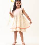 off-white multicolor cotton lurex gathered dress