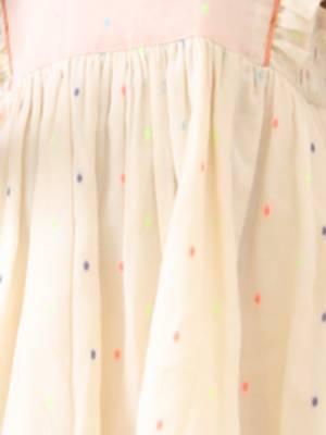off-white multicolor cotton lurex gathered dress 2