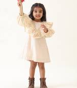 off-white cotton lurex solid dress