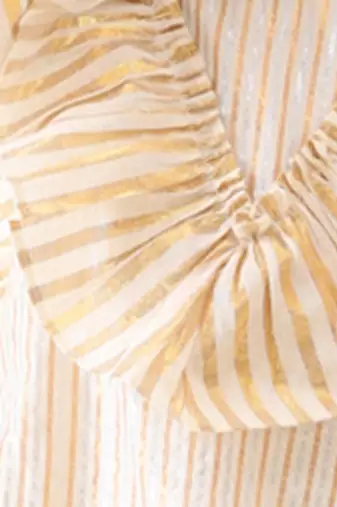 off-white cotton lurex solid dress