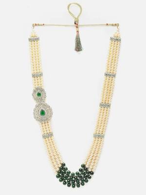 Bollywood Indian Long Pearl Jewelry Necklace Pearl Bead Fashion Necklace Kantha Wedding Dulha Mala 3