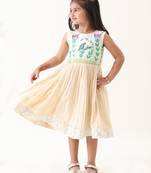 off-white cotton lurex hand-painted dress