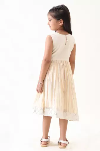 off-white cotton lurex hand-painted dress