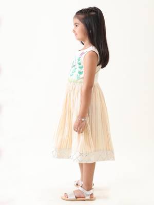 off-white cotton lurex hand-painted dress 5