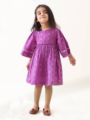 purple cotton lurex handcrafted dress 1