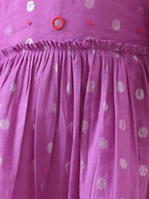 purple cotton lurex handcrafted dress 2