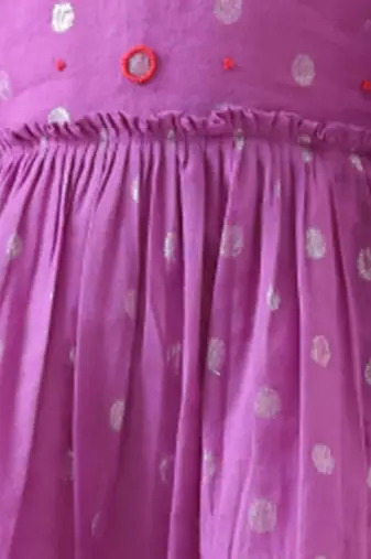 purple cotton lurex handcrafted dress