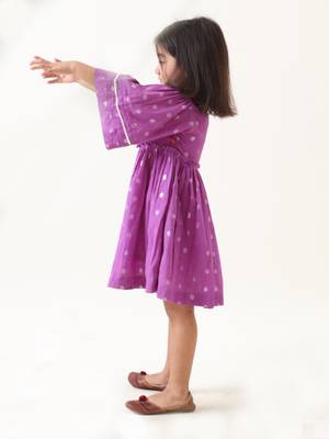 purple cotton lurex handcrafted dress 3
