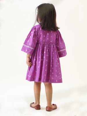 purple cotton lurex handcrafted dress 4