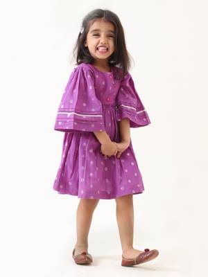 purple cotton lurex handcrafted dress 5