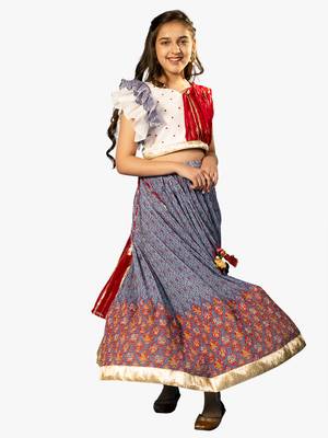 girl's blue lehenga choli 1