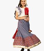 girl's blue lehenga choli