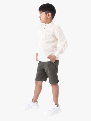 boy's cotton roll-up sleeves shirt 1