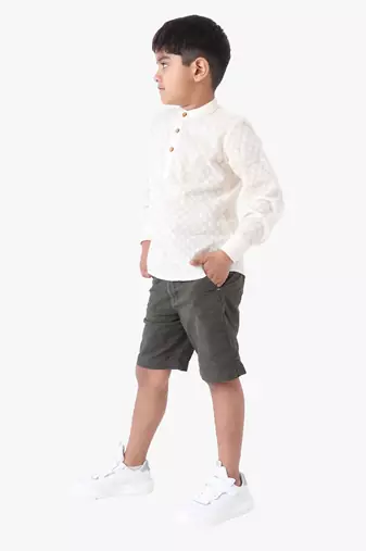 Jilmil boy's cotton roll-up sleeves shirt