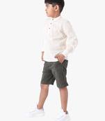boy's cotton roll-up sleeves shirt