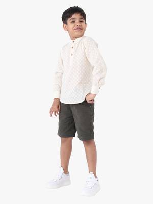 boy's cotton roll-up sleeves shirt 2