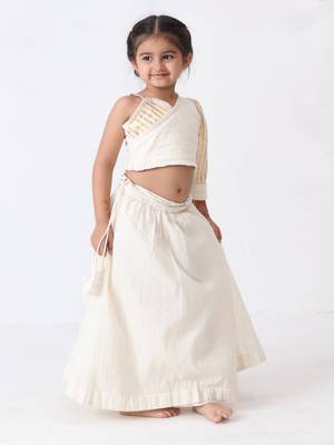 Jilmil golden-silver lurex cotton lahenga set 1